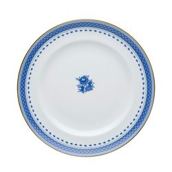 Porcelain dessert plate in white and blue, 21.6 x 21.6 x 2.6 cm | Cozinha Velha