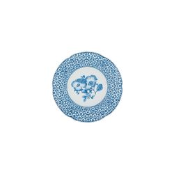 Assiette à dessert en porcelaine blanche et bleue, 23 x 23 x 2 cm | Coralina Blue