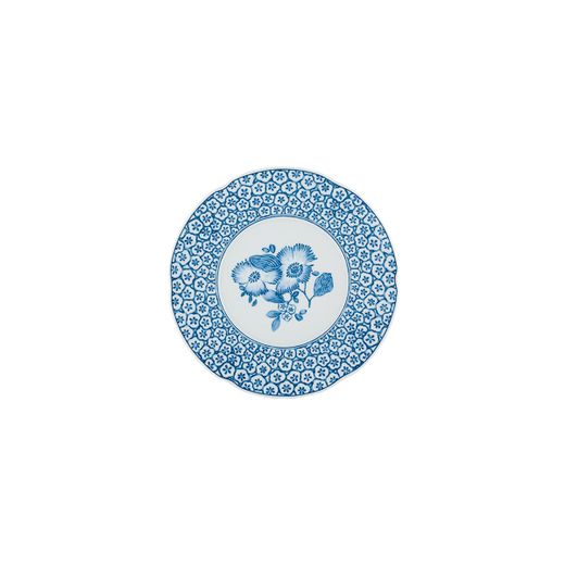 Assiette à dessert en porcelaine blanche et bleue, 23 x 23 x 2 cm | Coralina Blue