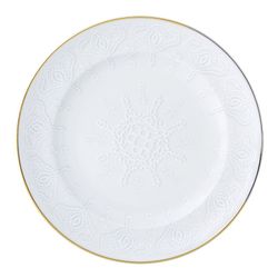 18-piece porcelain dinnerware set in white, biscuit and gold | Paseo