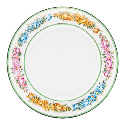 Assiette plate en porcelaine multicolore, 28 x 28 x 3 cm | Hérança