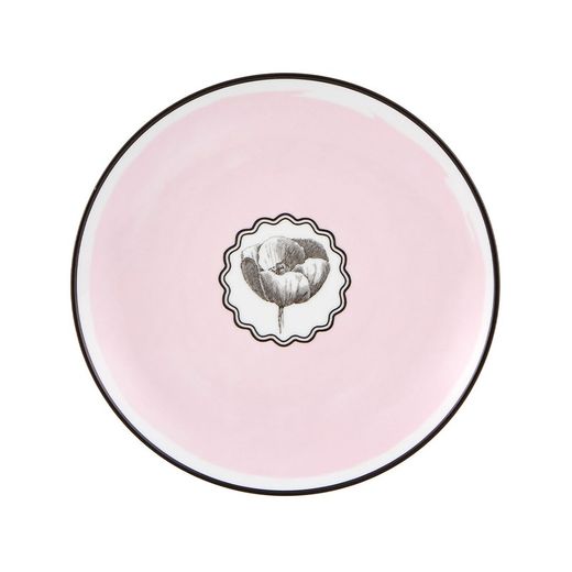 Assiette à dessert en porcelaine rose, Ø 23,1 x 2,9 cm | Défilé des herbiers