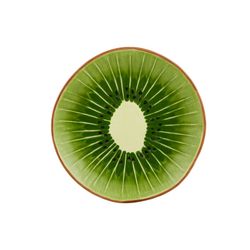 Piatto da dessert in terracotta Kiwi in verde e marrone, 21,7 x 21,2 x 2,7 cm | Frutti tropicali