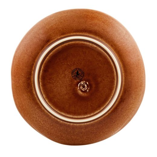 Kiwi Dessert Plate in Green and Brown Stoneware, 21.7 x 21.2 x 2.7 cm | Tropical Fruits