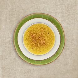 Passion Fruit Dessert Plate made of yellow and purple earthenware, Ø 21 x 2.6 cm | Tropical Fruits