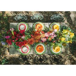 Passion Fruit Dessert Plate made of yellow and purple earthenware, Ø 21 x 2.6 cm | Tropical Fruits