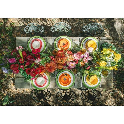 Passion Fruit Dessert Plate made of yellow and purple earthenware, Ø 21 x 2.6 cm | Tropical Fruits