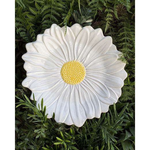 Assiette à dessert Margarita en faïence blanche, 23 x 22,8 x 2 cm | Maria Flor