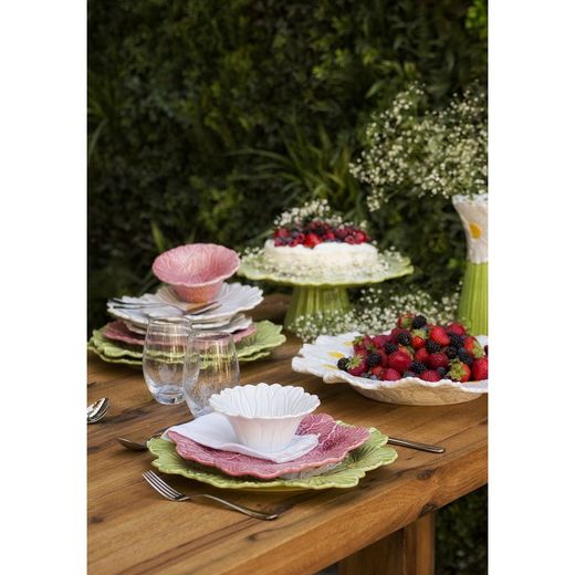 Assiette à dessert Margarita en faïence blanche, 23 x 22,8 x 2 cm | Maria Flor