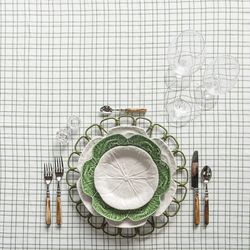 24-teiliges weißes Steingutgeschirr | Weißkohl