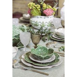 24-teiliges weißes Steingutgeschirr | Weißkohl