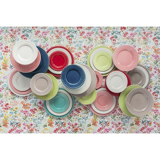 Turquoise earthenware presentation plate, 34 x 34 x 3 cm | Fantasy