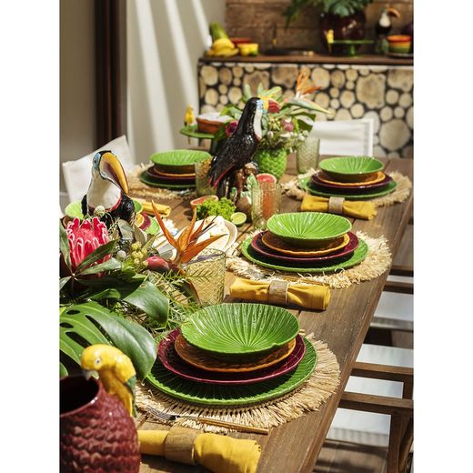 Earthenware presentation plate in green, 33.8 x 33.7 x 2.9 cm | Amazon