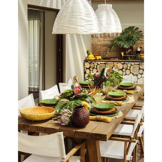 Earthenware presentation plate in green, 33.8 x 33.7 x 2.9 cm | Amazon