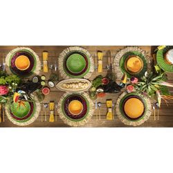 Earthenware presentation plate in green, 33.8 x 33.7 x 2.9 cm | Amazon