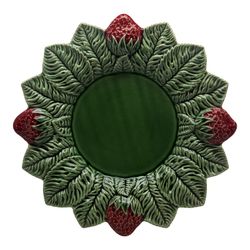 Vaisselle en faïence 24 pièces rouge et vert | Fraises
