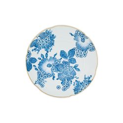 Plat de service en porcelaine blanche et bleue, 32,8 x 32,8 x 2,9 cm | Coralina Blue