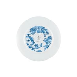 Plat de service en porcelaine blanche et bleue, 32,8 x 32,8 x 2,9 cm | Coralina Blue