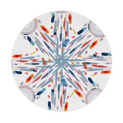 Vajilla de 24 piezas de porcelana en blanco y multicolor | Atrapasueños