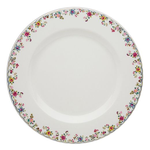 Plat de service en porcelaine multicolore, 32,1 x 32,1 x 2,2 cm | Feuille de tabac