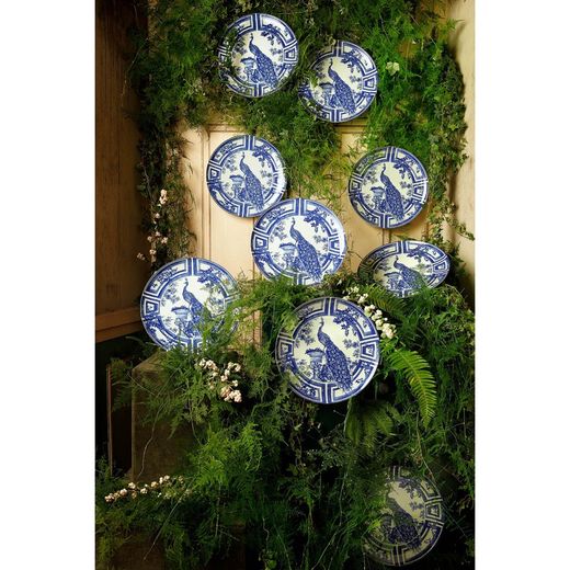 XL Porcelain Presentation Plate in Antique Blue and White, 39.6 x 39.6 x 3.8 cm | The Meaning