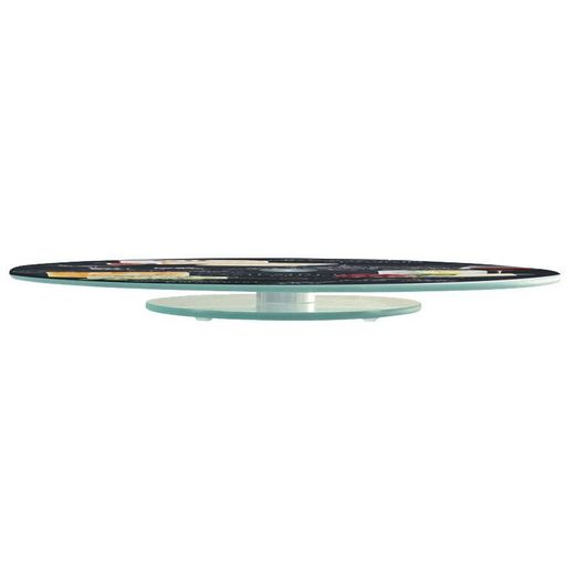 Assiette à fromage rotative en verre multicolore, Ø 32 x 2,5 cm | Monde du fromage