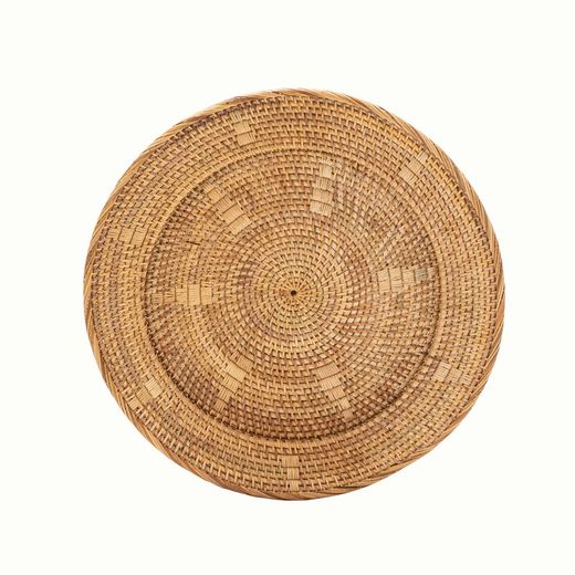 Assiette décorative en rotin naturel, Ø 50 x 3 cm | vaisselle