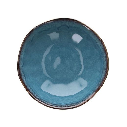 Djup stengodsplatta i blått, 20 x 20 x 3 cm | Nordik Pacific