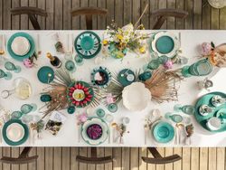 24-teiliges weißes Steingutgeschirr | Weißkohl