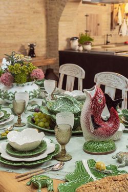 24-teiliges weißes Steingutgeschirr | Weißkohl