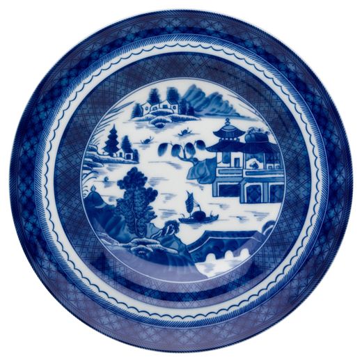 Bol en porcelaine bleue et blanche, 25,1 x 25,1 x 4,1 cm | Blue Canton