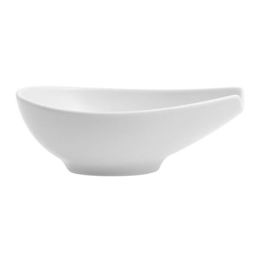 Assiette à soupe en porcelaine blanche, 19,1 x 13,8 x 6,8 cm | Buffet Blanc