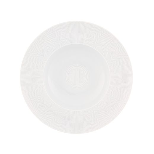 Assiette creuse en porcelaine blanche, 25,2 x 25,2 x 4,6 cm | Eternal