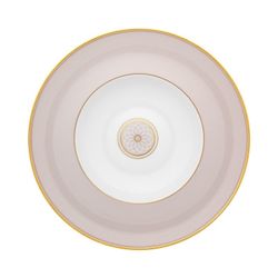 18-piece porcelain dinnerware set in white, beige and gold | Terrace