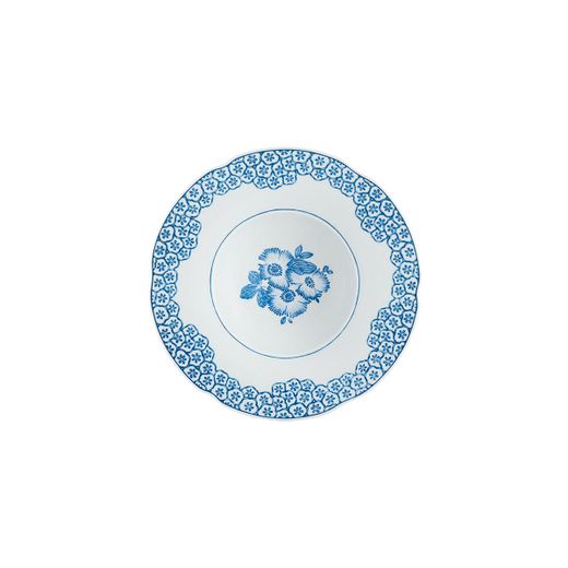 Assiette creuse en porcelaine blanche et bleue, 25,9 x 25,9 x 4,7 cm | Coralina Blue