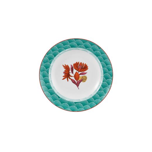 Assiette creuse en porcelaine multicolore, 22,8 x 22,8 x 3,7 cm | Lotus