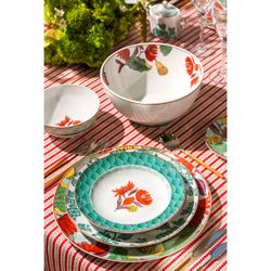 Assiette creuse en porcelaine multicolore, 22,8 x 22,8 x 3,7 cm | Lotus