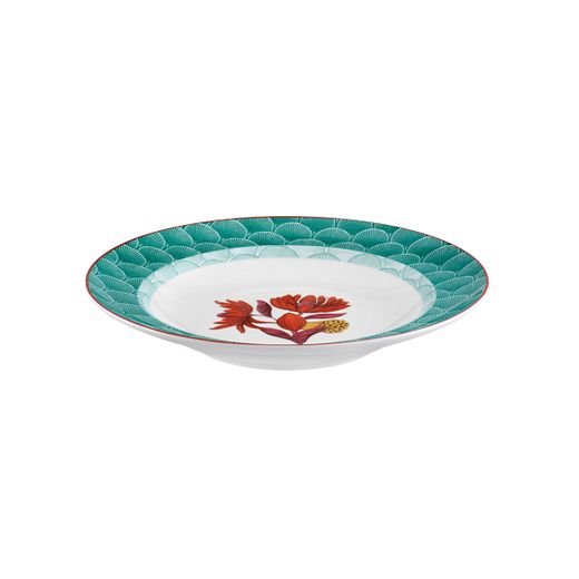 Assiette creuse en porcelaine multicolore, 22,8 x 22,8 x 3,7 cm | Lotus