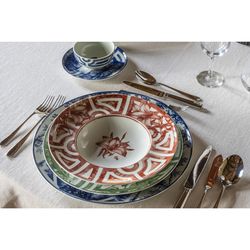 Antique Red and White Porcelain Deep Plate, 25.2 x 25.2 x 4.6 cm | The Meaning