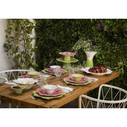 Service de table en faïence 18 pièces Dalia rose | Maria Flor