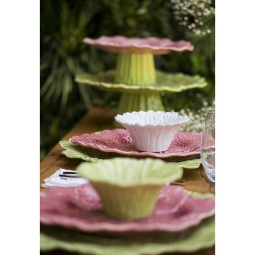 Service de table en faïence 18 pièces Dalia rose | Maria Flor