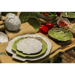 Blank earthenware dinner plate, 31.5 x 26.8 x 3.1 cm | Artichoke