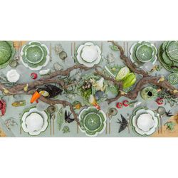 24-teiliges weißes Steingutgeschirr | Weißkohl