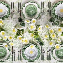 24-teiliges weißes Steingutgeschirr | Weißkohl