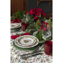 Assiette plate en faïence blanche et multicolore, Ø 27 x 3 cm | Noël