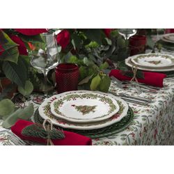 Assiette plate en faïence blanche et multicolore, Ø 27 x 3 cm | Noël