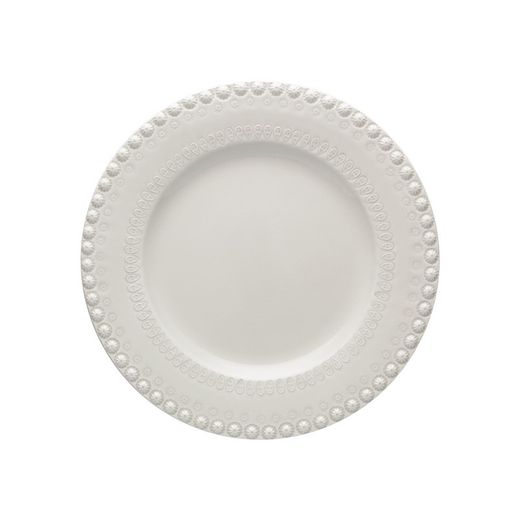 Assiette plate en faïence gris clair, 29 x 29 x 2,5 cm | Fantaisie