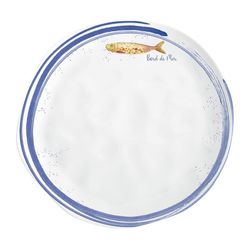 Porcelænstallerken i blå og hvid, 26 x 26 x 2 cm | Borde de Mer
