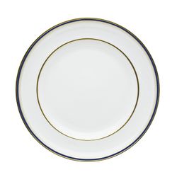 White, blue and gold porcelain dinner plate, 25.3 x 25.3 x 2.7 cm | Cambridge