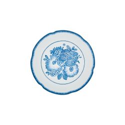 Assiette plate en porcelaine blanche et bleue, 29 x 29 x 2,2 cm | Coralina Blue